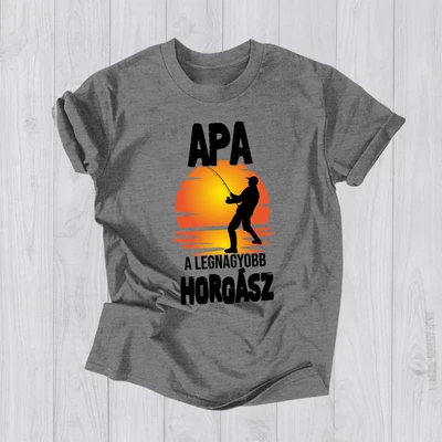 Apa a legnagyobb horgász (Fekete felirat) - Férfi póló