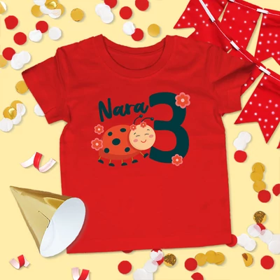 Katicás szülinap (3,4,5,6) - Gyerek póló (egyedi névvel)