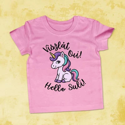 Viszlát Ovi, Hello Suli! – Szivárvány Unikornis Póló (Lila Unikornis)