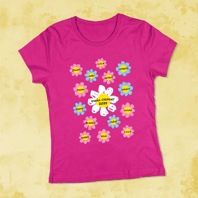 Virágok (Színes szirom) - Búcsúpóló Óvónéniknek (Ovisok nevével, egyedi)