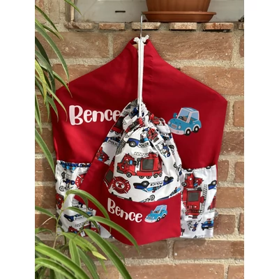 Ovizsák szett - Tűzoltó autó (Piros) - Egyedi felirattal is rendelhető