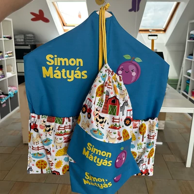 Ovizsák szett - Tanyavilág (Kék) - Egyedi felirattal is rendelhető