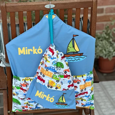 Ovizsák szett - Mentő- és munkagépek (Világoskék) - Egyedi felirattal is rendelhető