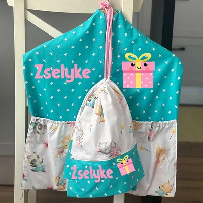 Ovizsák szett - Tüllszoknyás, varázspálcás Állatkák (Csillagos) - Egyedi felirattal is rendelhető