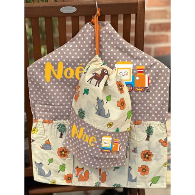 Ovizsák szett - Erdei állatok (Pöttyös) - Egyedi felirattal is rendelhető