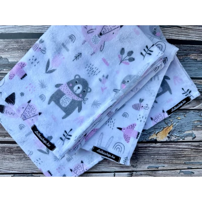 Textil Pelenka - Macik és nyuszik (Rózsaszín, 1db)