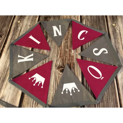 Zászlófüzér - Egyedi névvel (Szürke - fukszia)