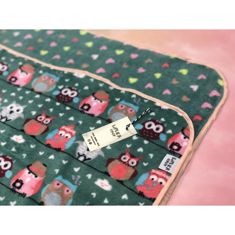 Vidám Bagoly - Kétoldalas Wellsoft Takaró