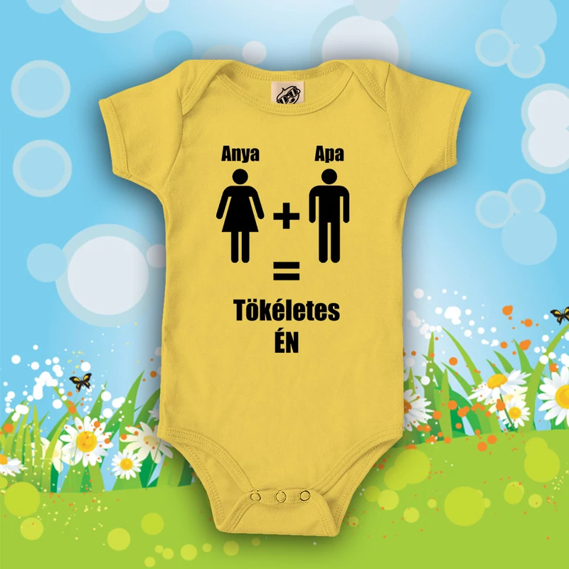 Anya + Apa = Tökéletes Én - Babaruha (Fekete felirat)