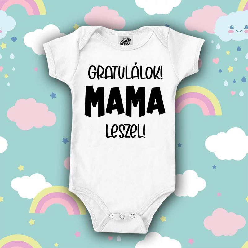 Gratulálok, Mama leszel! (fekete felirattal) - Babaruha