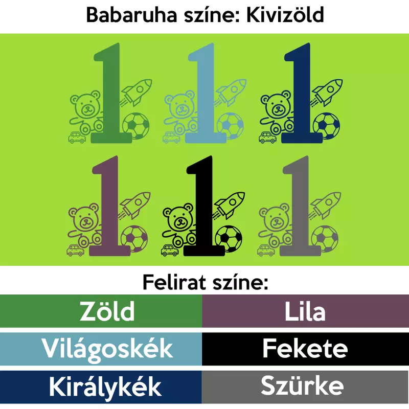 Babaruha színe: kivizöld