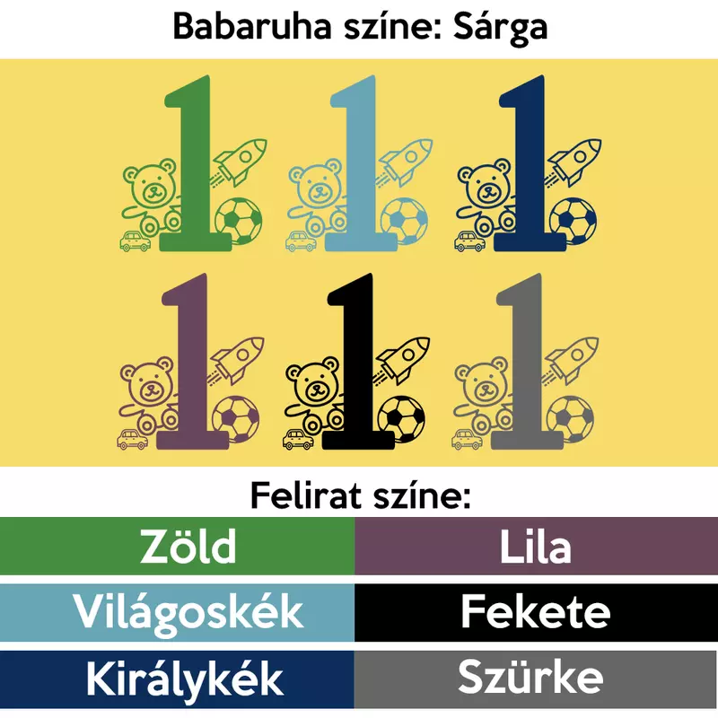 Babaruha színe: sárga
