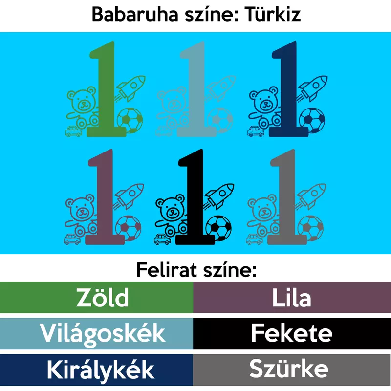 Babaruha színe: türkiz