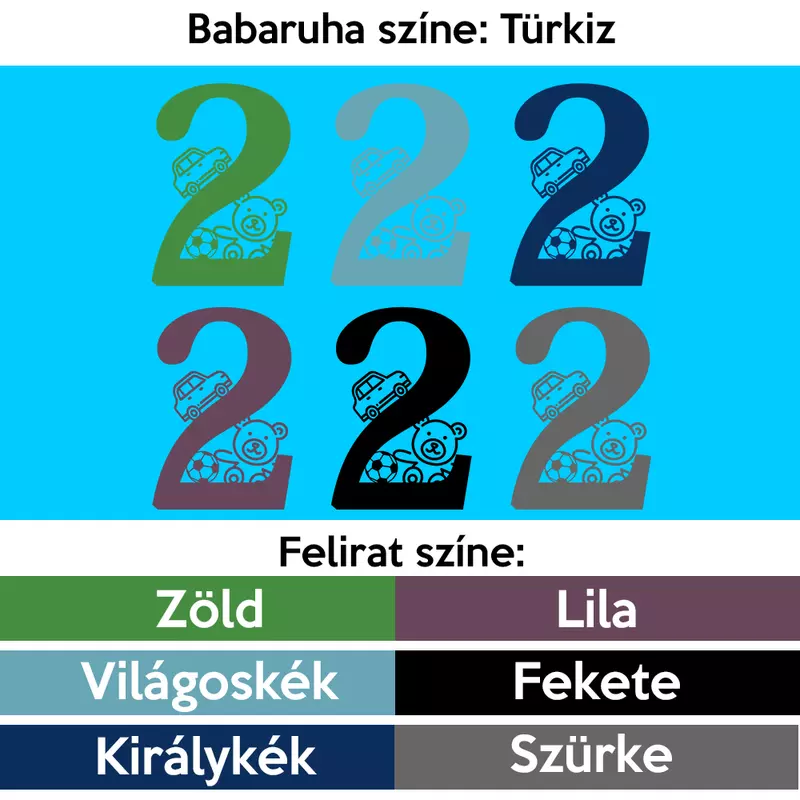 Babaruha színe: türkiz