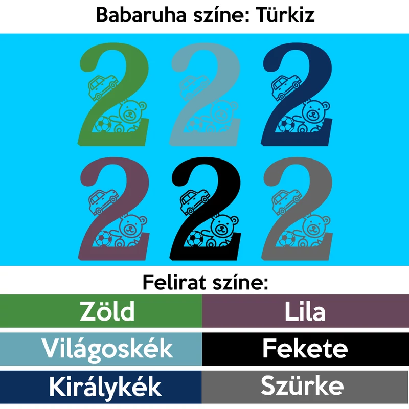 Babaruha színe: türkiz