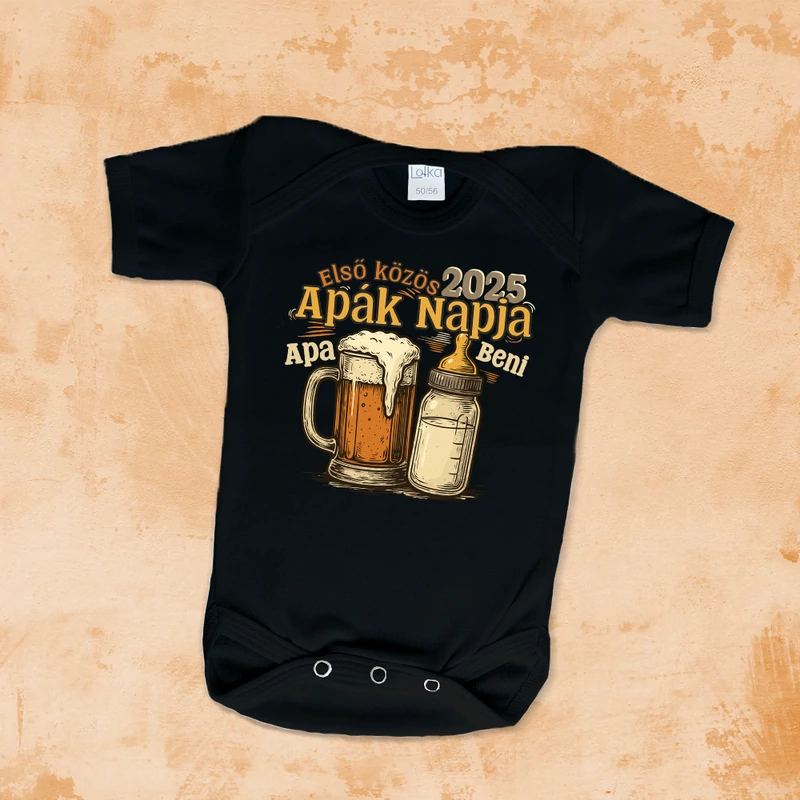 Boldog Apák Napját (Egyedi névvel, Retro) -  Babaruha