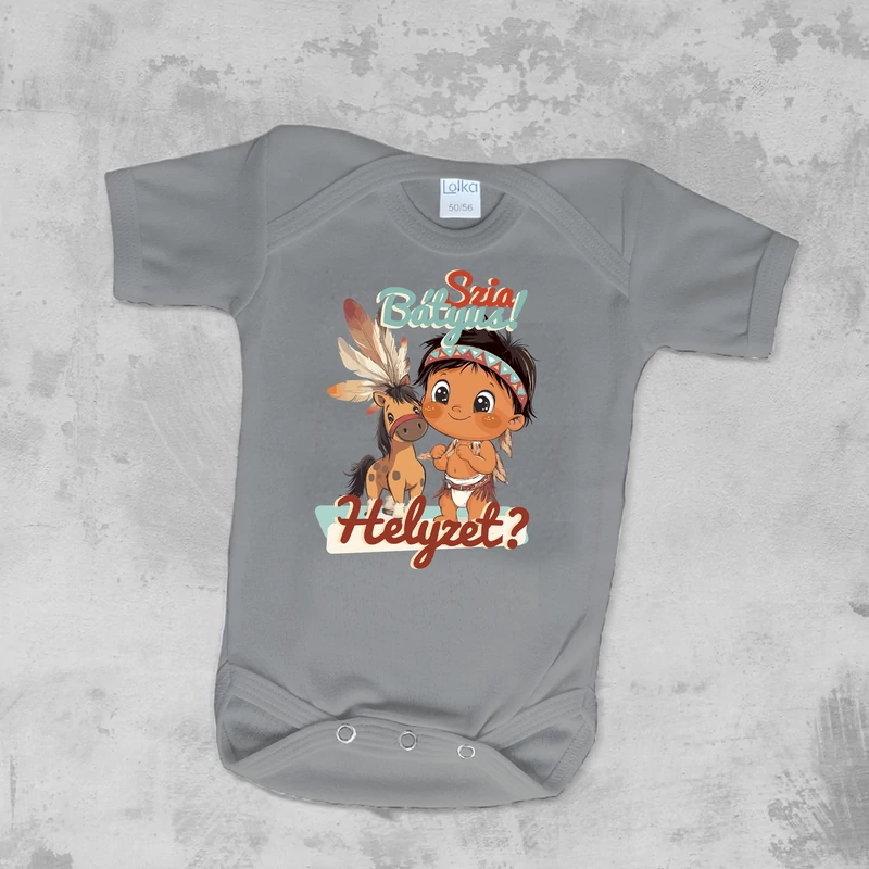 Szia bátyus, helyzet? (Pelenkás baba)  - Tesós szett (Gyerek póló és babaruha)