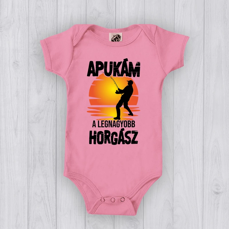 Apukám a legnagyobb horgász (Fekete minta) - Babaruha