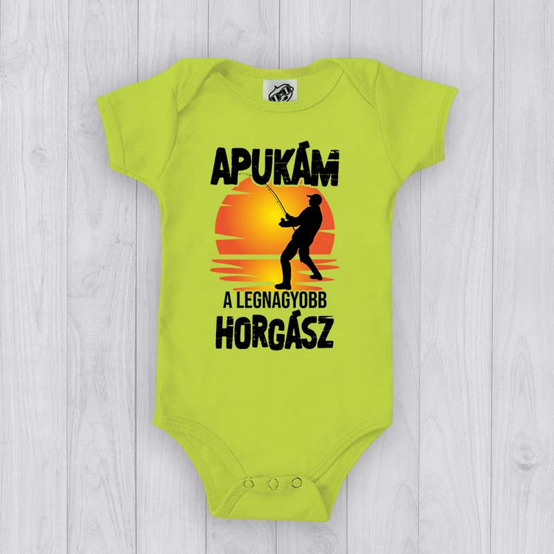 Apukám a legnagyobb horgász (Fekete minta) - Babaruha