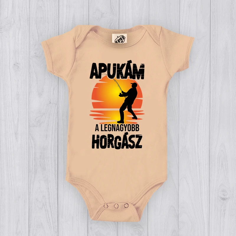 Apukám a legnagyobb horgász (Fekete minta) - Babaruha