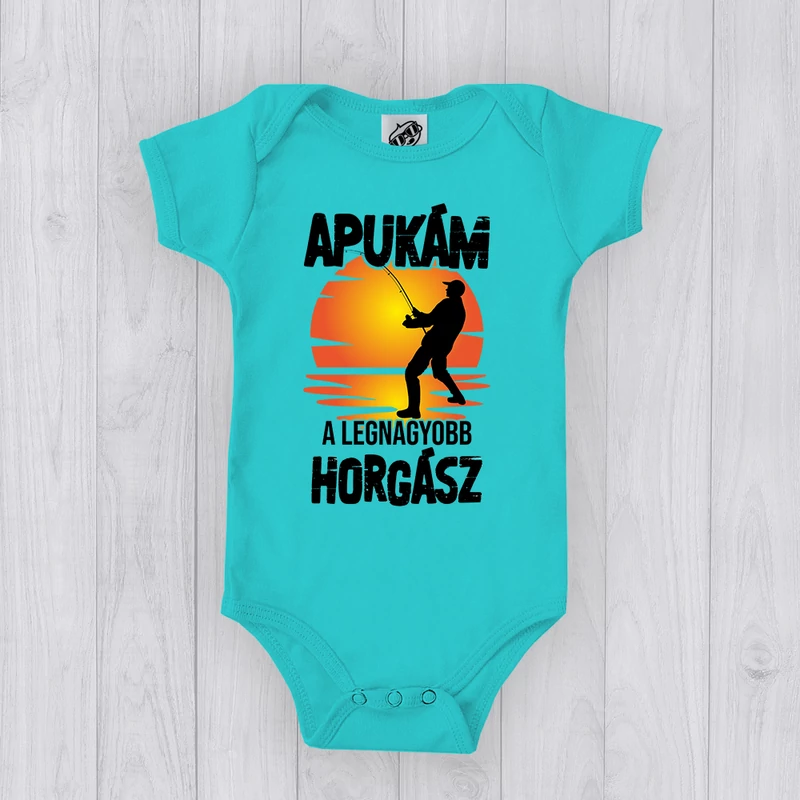 Apukám a legnagyobb horgász (Fekete minta) - Babaruha
