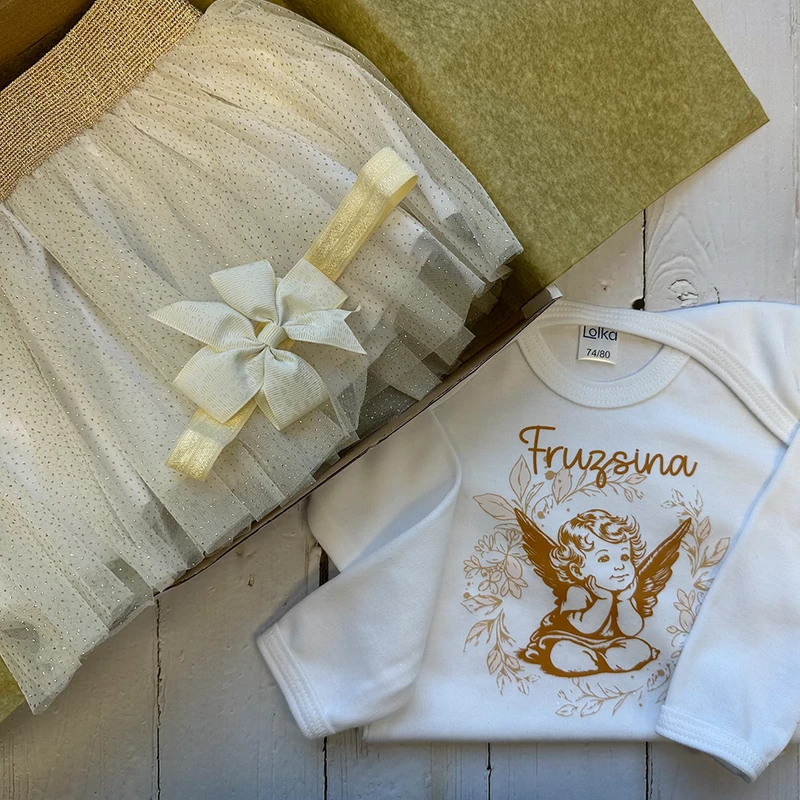 Angyalka Keresztelő Csomag (Egyedi névvel) 