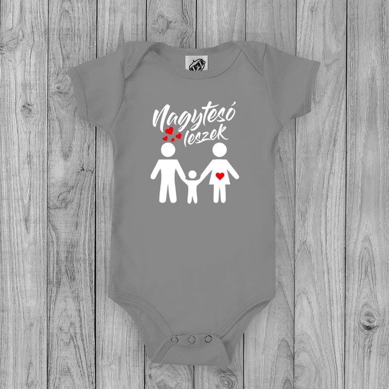Nagytesó leszek (Család, fehér felirattal) - Babaruha