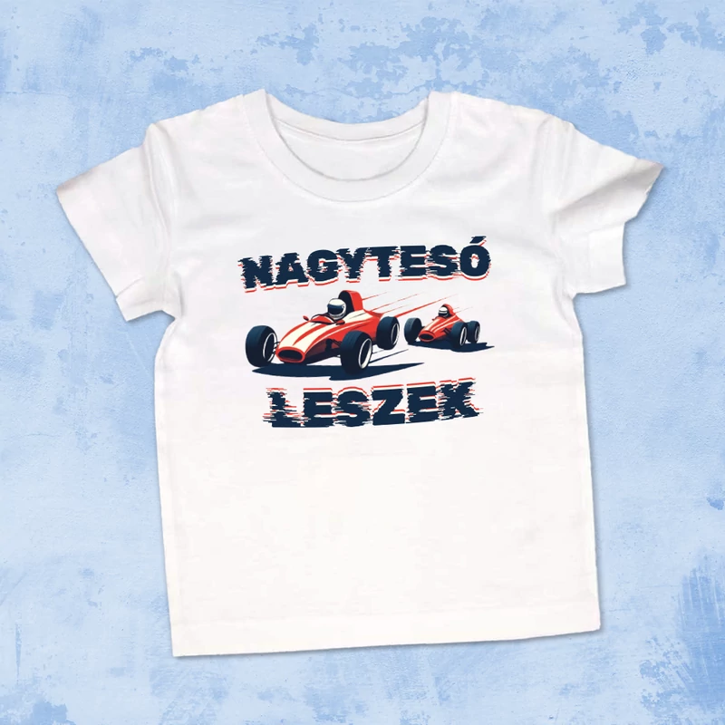 Nagytesó leszek (Versenyautók) - Gyerek póló