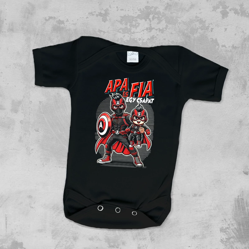 Szuperhős Apa és Fia  Egy Csapat - Babaruha