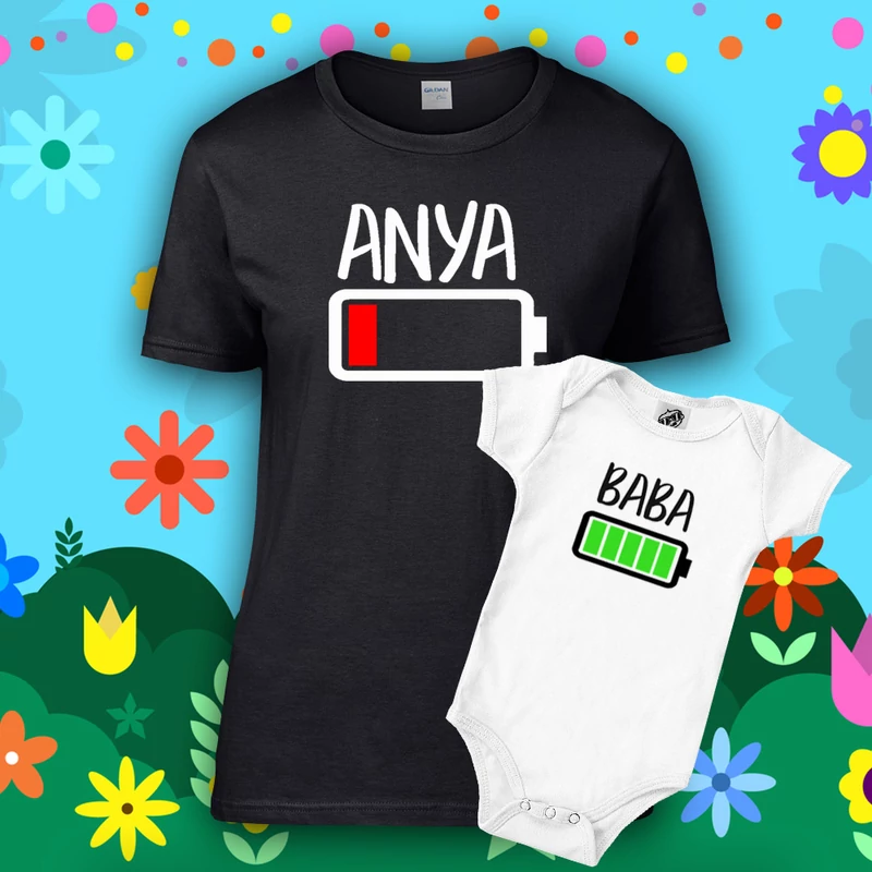 Anya &amp; Baba Akkumulátor (Fekete - Fehér)