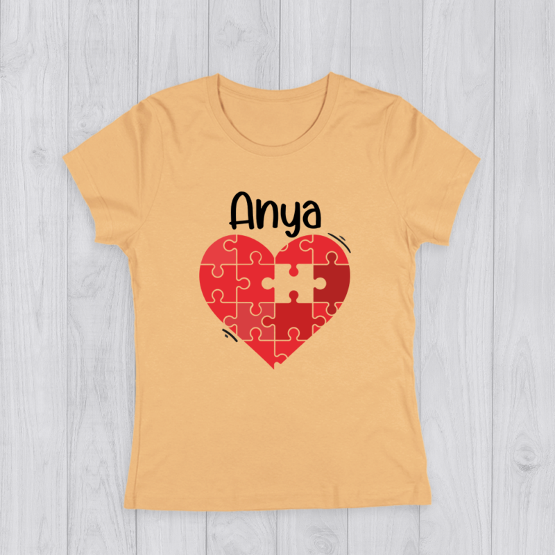 Páros szív puzzle  - Női póló