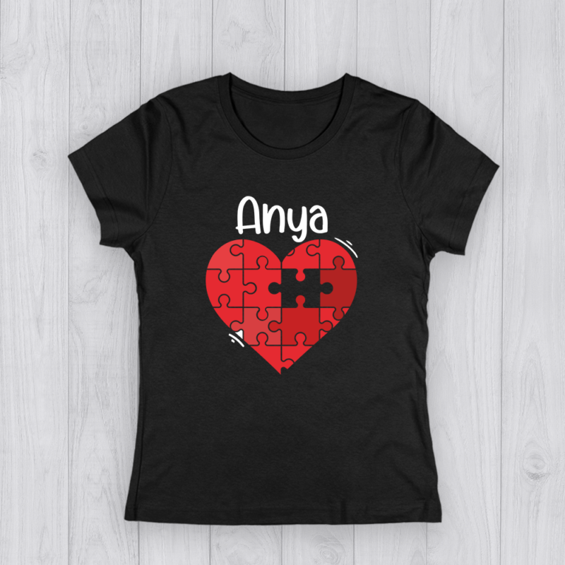 Páros szív puzzle  - Női póló