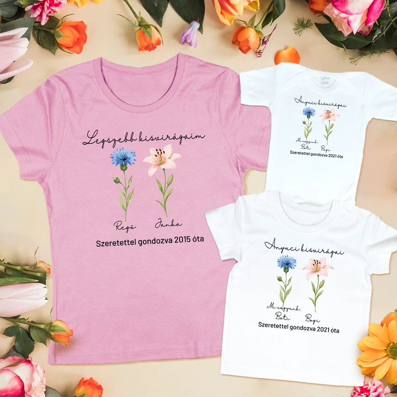 Legszebb kisvirágaim (Egyedi névvel - évszámmal) - 3-as családi csomag