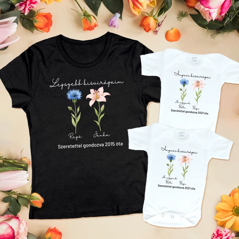 Legszebb kisvirágaim (Egyedi névvel - évszámmal) - Iker családi csomag