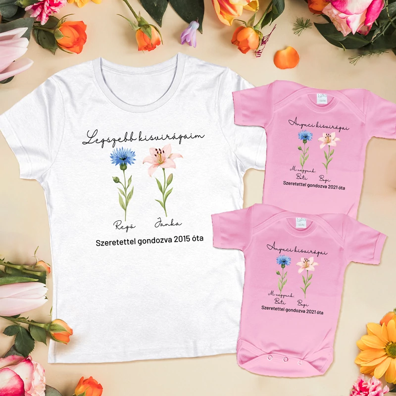Legszebb kisvirágaim (Egyedi névvel - évszámmal) - Iker családi csomag