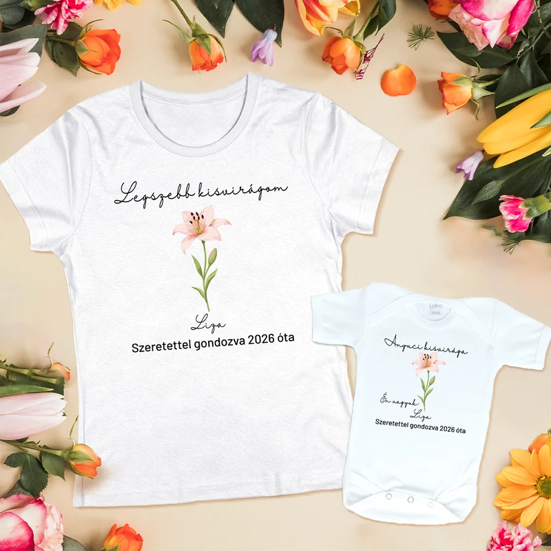 Legszebb kisvirágom (Egyedi névvel - évszámmal) - Családi csomag