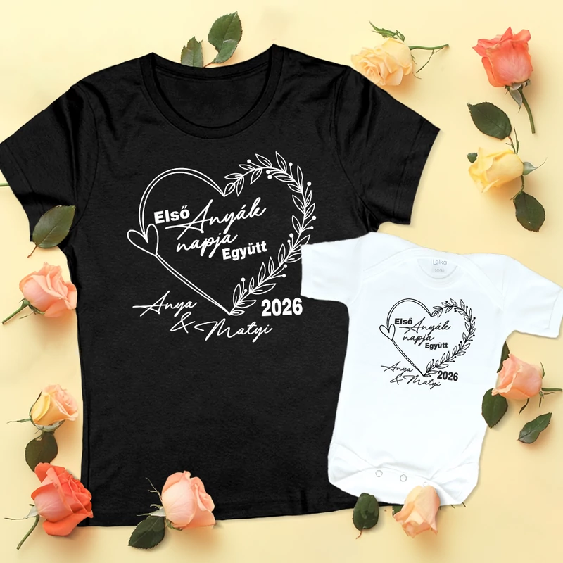 Első Anyák Napja (Szívkoszorú, Egyedi névvel) - Családi csomag