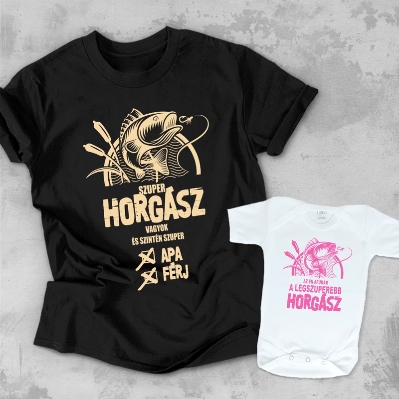 Szuper horgász apa (Pink ) - Családi csomag