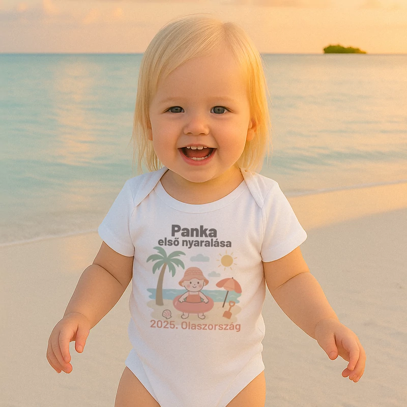 Első nyaralás - Babaruha (Baba nevével)
