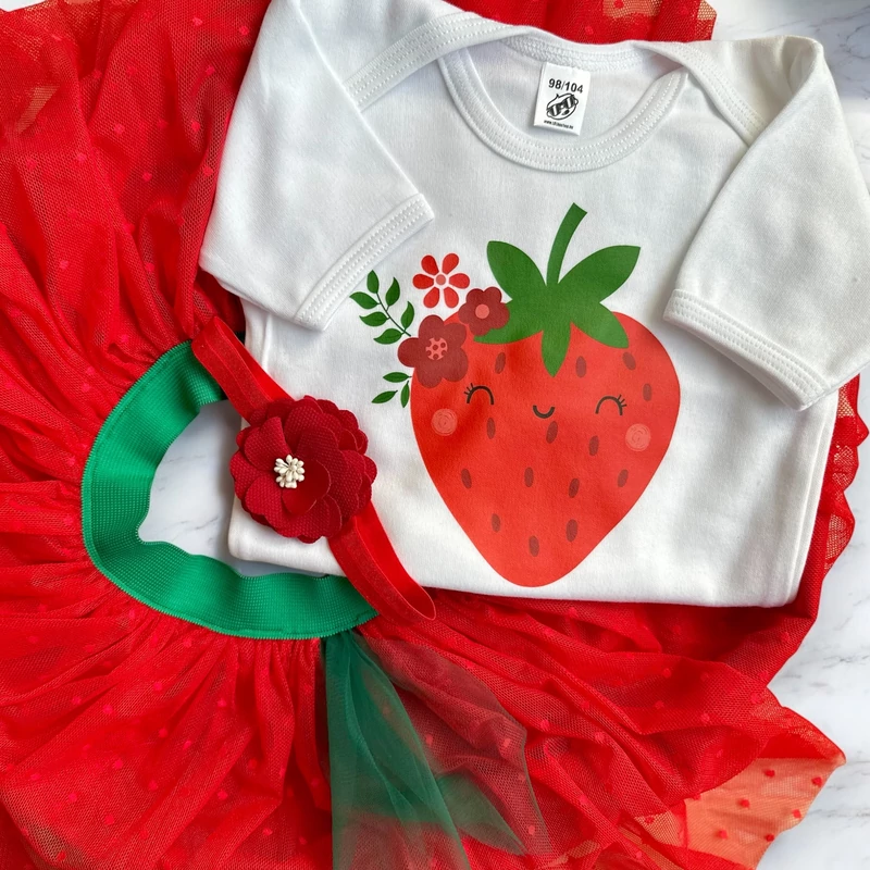 Mosolygós Eperke - Tütü szett (Ajándék hajpánt és Ajándékdoboz)