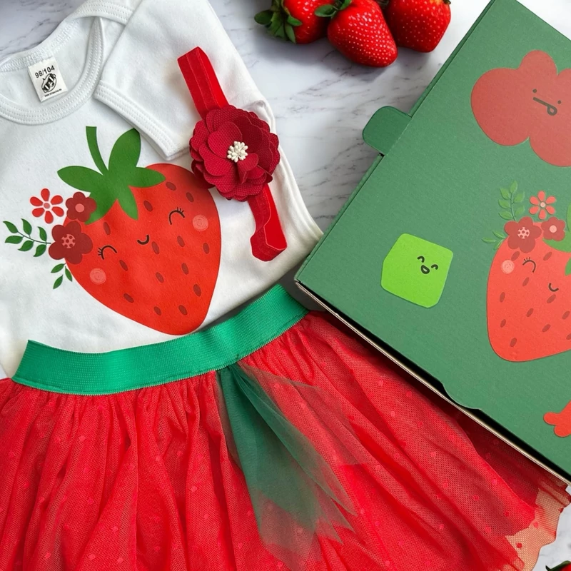 Mosolygós Eperke - Tütü szett (Ajándék hajpánt és Ajándékdoboz)