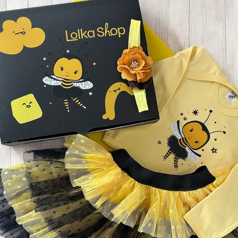 Méhecske - Tütü szett (Sárga hajpánt és ajádékdoboz)