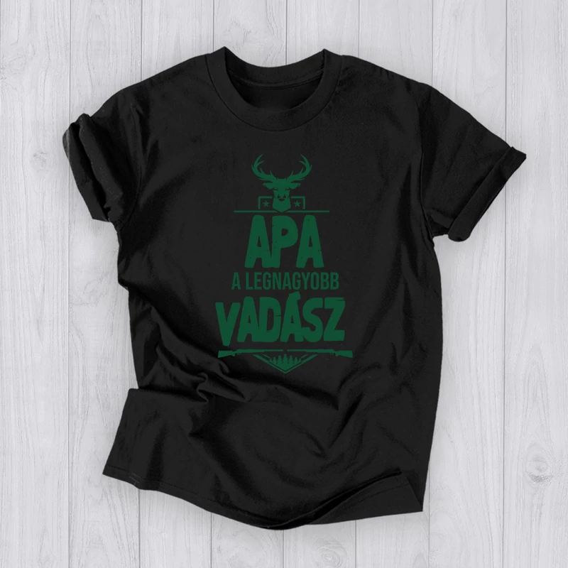 Apa a legnagyobb vadász (Sötétzöld felirat) - Férfi póló