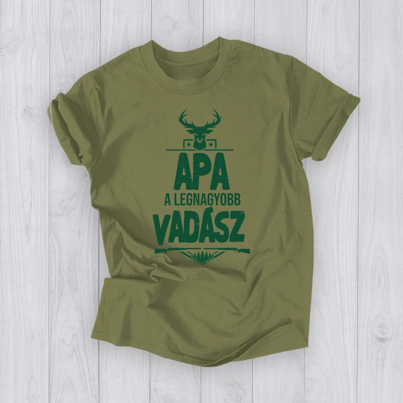 Apa a legnagyobb vadász (Sötétzöld felirat) - Férfi póló