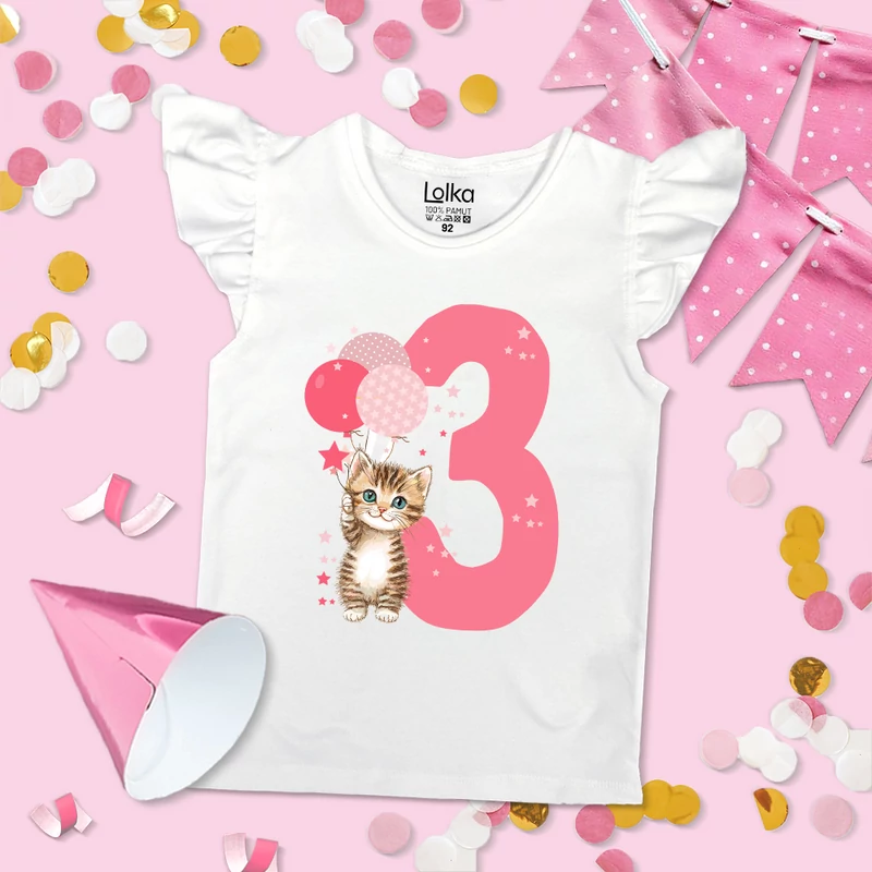 Kishercegnő Dínó - Szülinapos Fodros Felső (3, 4, 5 szülinapi szám)