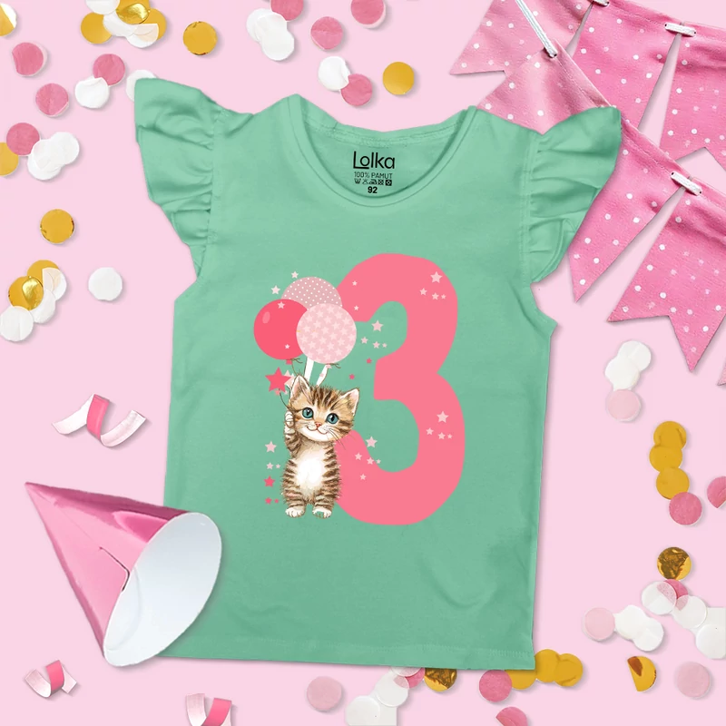 Kishercegnő Dínó - Szülinapos Fodros Felső (3, 4, 5 szülinapi szám)