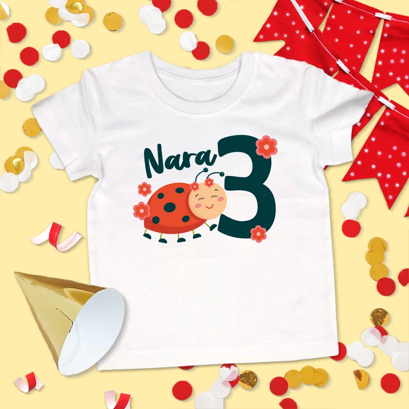 Katicás szülinap (3,4,5,6) - Gyerek póló (egyedi névvel)