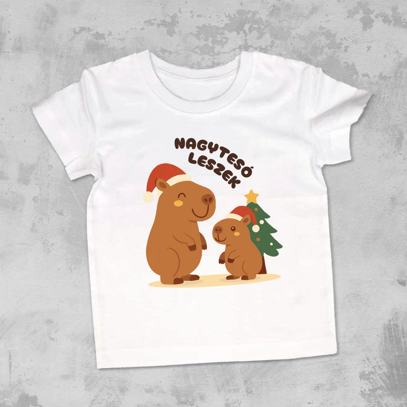 Karácsonyi “Nagytesó leszek” Capybara - Gyerek Póló