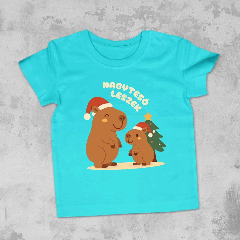 Karácsonyi “Nagytesó leszek” Capybara - Gyerek Póló