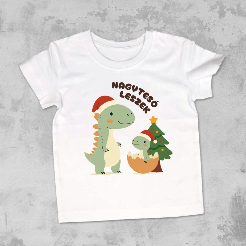 Karácsonyi “Nagytesó leszek” Dínók - Gyerek Póló